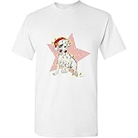 Dog Star Christmas Light Santa Hat Cartoon Art Men White T Shirt Tee Top S - 5XL