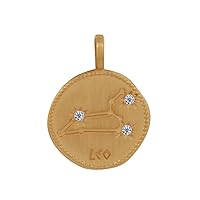 Gold Plated Pendant Lion Constellation and Rhinestones