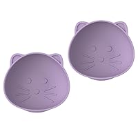 melii Silicone Suction Bowls for Babies and Toddlers, Cat, 10.1 oz - 2 Pack, 100% Food Grade Silicone, Animal Shaped, BPA Free, Dishwasher & Microwave Safe