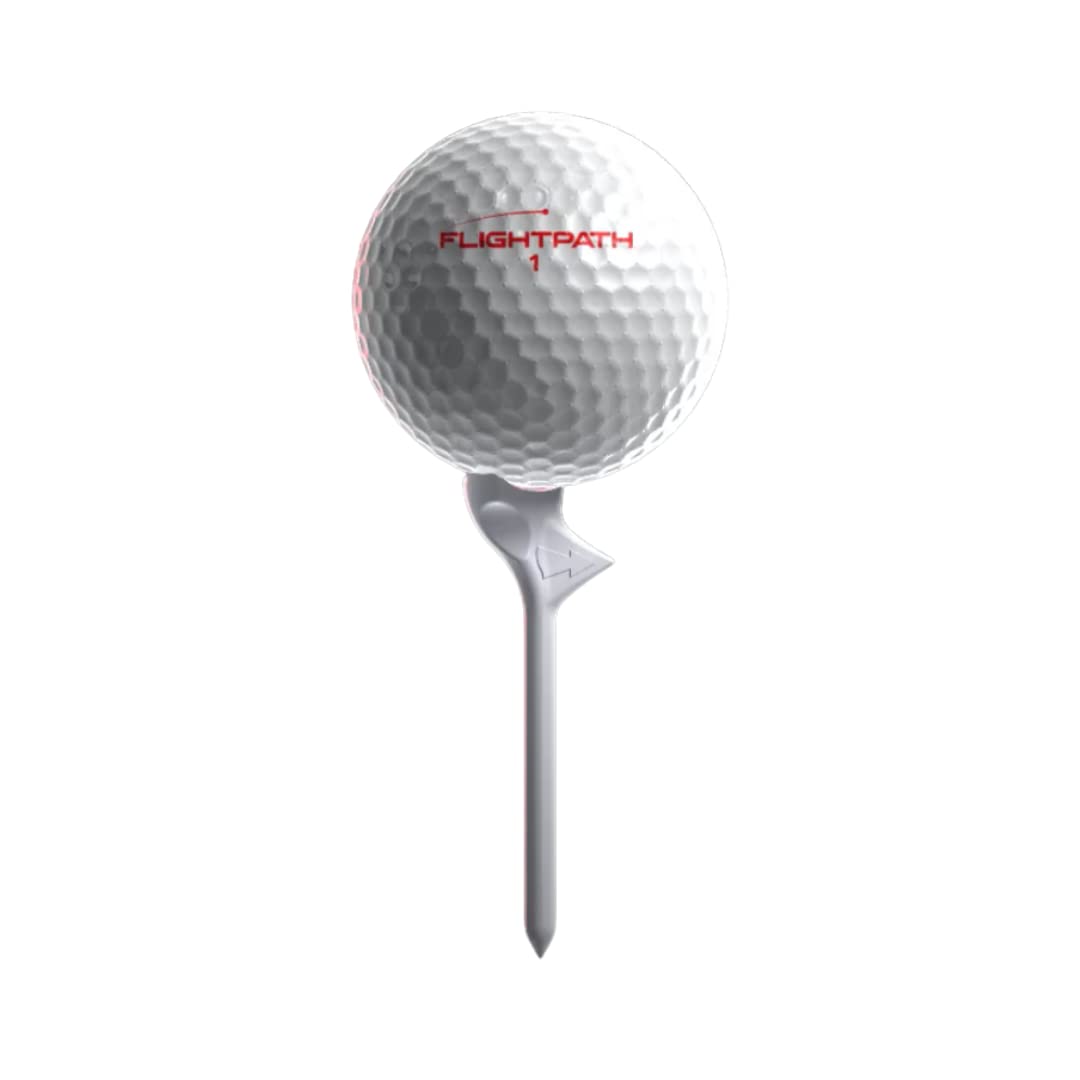 FLIGHTPATH Premium Golf Tees - Durable Plastic Golf Tees Designed to Enhance Golf Shot Distance & Precision - Robotically Tested to Reduce Ball Spin - USGA Approved Golf Equipment (Pack of 8)