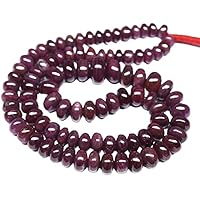 Beads Gemstone Natural Untreated Red Ruby Smooth Gemstone Rondelle Gemstone Loose Craft Beads Strand 18 Inch Long 6mm to 11mm CHIK-STRD-64359