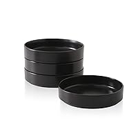 Stone Lain Celina Stoneware Bowl Set, 4-Piece Pasta Bowls, Black