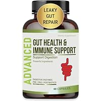 Gut Health for Men and Women w Probiotic, Prebiotic, Postbiotic & Digestive Enzymes for Leaky Gut Repair. Support Healthy Gut Lining, Digestion Health, Occasional Gas and Bloating & Immune Support.