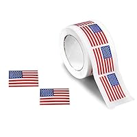Fundraising For A Cause | Small Rectangle American Flag Stickers on a Roll - American Flag Shaped Stickers for USA Pride & Support – Inexpensive Patriotic Stickers/Decals (250 Stickers/Roll)