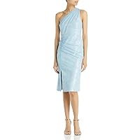 Aidan Mattox Womens Sequined Midi Cocktail and Party Dress Blue 14