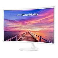 Samsung 27in White Super-Slim Curved 1080p LED Monitor, 1920 x 1080 Resolution (Renewed)