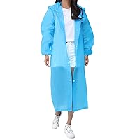 Reusable Raincoat Women Men Outdoor Rainwear Frosted Thickened Adult Clear Portable EVA Hooded Rain Jacket