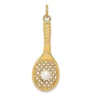 14K Tennis Racquet with FW Cultured Pearl Charm