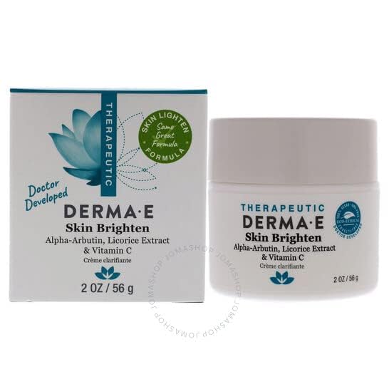 DERMA-E Skin Brightening Cream – Lightening Cream for Dark Skin Spots – Natural Face and Body Brightener for Age Spots, Hyperpigmentation and Uneven Skin Tone, 2 oz