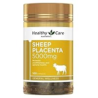 Healthy Care Sheep Placenta 5000mg 100 Capsules Nutritional Supplements Made in Australia