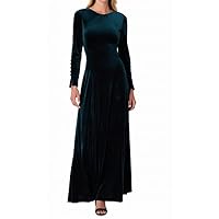 TAHARI Women's Long Sleeve V-Back Velvet Gown