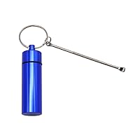 Mini Box Keychain, Bottle Keychain Carabiners Waterproof Aluminum Container with Spoon for Outdoor Camping Traveling