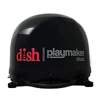Winegard PL8035R Dish Playmaker Dual Portable Automatic Satellite Antenna with Dish Wally HD Receiver Black
