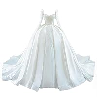 Luxury Elegant White Wedding Dress Beaded