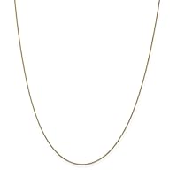 JewelryWeb 14k Gold .7mm Box With Lobster Clasp Chain Necklace - Length Options: 13 14 16 18 20 22 24 26 28 30