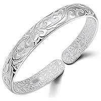 Women Jewelry 925 Silver Sterling Silver Bracelet Fashion Cuff Bangle Chain Bracelets Practical Processed