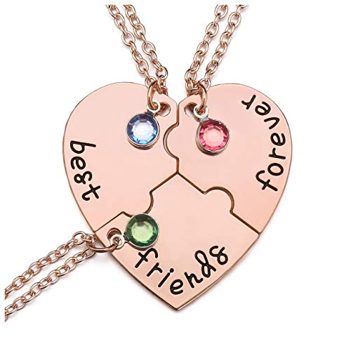 Buy 3 Friendship Necklaces, Long Distance Matching Necklaces for Best  Friends, Unique Personalized Bestie Gifts, Moving Away BFF Jewelry Online  in India - Etsy