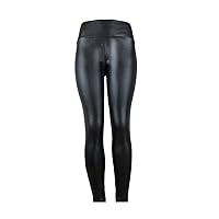Women Black Wet Look Faux Leather Moto PU High Waist Legging Clubwear Pants Slim Push Long Sex Skinny Leggings
