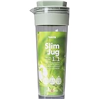Slim Jug, 3.3 fl oz (1.1 L), Green, Boiling Water, Can Be Placed Horizontally, Refrigerator Door Pocket Compatible, Cold Water Bottle