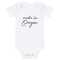 Made in Oregon, Adventure, Mountains, Outdoors, Wonderlust, Newborn, Onesie, Black, Gold, T-Shirt