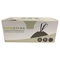 NINESTARS NSTB-21 Extra Strong White Trash Bag w/Drawstring Closure, 21 Gal. 30 count