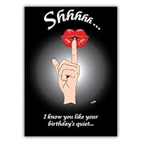 Uncle Pokey Birthday Card - Quiet About Your Birthday - Humorous Full Color Art on 100 pound paper with envelope folding to 5