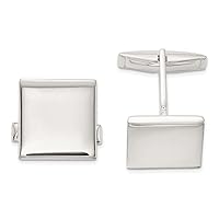 925 Sterling Silver Polished Square Cuff Links Measures 15.6x15.6mm Wide Jewelry for Men