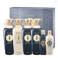 Daeng Gi Meo Ri- KI Gold Energizing Shampoo & Conditioner Set [4 Big Bottles & 2 Travel Sized Bottles], Good for Hair loss, Restores Maximal Moisture level, Gray Hair Prevention