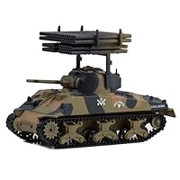1945 M4 Sherman Tank 12th Armored Division, Germany with T34 Calliope Rocket Launcher, World War II United States Army Battalion 64 - Hobby Exclusive Series 1/64 Diecast Model by Greenlight 30441