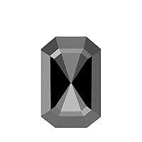0.44 Cts of 5.45x3.99x2.04 mm AA Emerald Rose Cut (1 pc) Loose Treated Fancy Black Diamond (DIAMOND APPRAISAL INCLUDED)