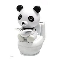Panda Reading on The Toilet Solar Toy Home Car Decoration Gift