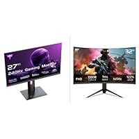 KTC 32 Inch FHD 1080p Curved Gaming Monitor - 122% sRGB, DP/HDMI,[27-inch Gaming Monitor 240Hz Monitor with 111% sRGB, Height Adjustable