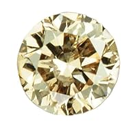 0.21 cts. CERTIFIED Round Cut I1 Sparkly Light Brown Loose Natural Diamond 21012 by IndiGems