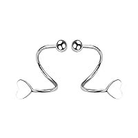 Heart Shape Pearl Earrings Teen Girls Minimalist Piercing Studs Trendy Clip on Earrings Girls 10-12