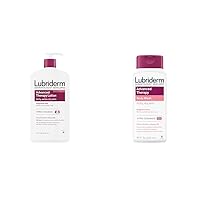 Lubriderm Advanced Therapy Fragrance Free Moisturizing Hand & Body Lotion + Pro-Ceramide & Advanced Therapy Body Wash, Unscented Nourishing Cleanser with Pro-Ceramide, Vitamin E