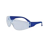 MAGID Y10671C Safety Glasses | Hard Coated Navy Frame Safety Glasses with a Clear Lens - UV Protection, Frameless Unilens, Integrated Nose Pad (1 Pair)