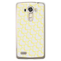 Second Skin Heart Stripe Gray x Yellow (Clear) / for ISAI Vivid LGV32/au ALGV32-PCCL-201-Y177
