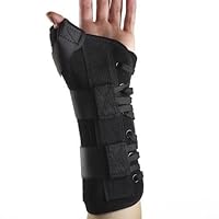 Corflex Lace Up Wrist Brace with Thumb Support-S-Left - Black