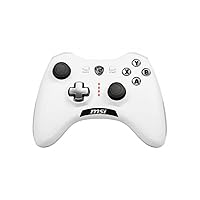 MSI FORCE GC20 V2 WHITE Wired PC Gamepad Controller - Interchangeable D-Pad Covers, Dual Vibration Motors, USB 2.0 - Wired