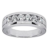 1.00 ct TW Men's Round Cut Diamond Wedding Band Ring in Platinum