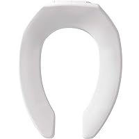 BEMIS 1955CTFR 000 Commercial Heavy Duty Open Front Toilet Seat without Cover that will never slam, never loosen & Reduce Call-backs, ELONGATED, Plastic, White