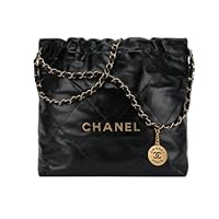 Mini Leather Chain Shoulder Bag Black Gold Tote Bag (Women's) AS3260 B08037 94305