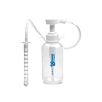 Pump Action Enema Bottle with Nozzle, Travel Enema Kit for Colon Cleansing with Syringe Handle and Nozzle Tip, Reusable at Home Cleaner Set for Men and Women, Premium Silicone, 300 ml