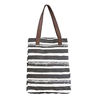 Carryall Tote Bag, Stripes Charcoal