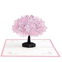 lliang Greeting Cards 10 Pack Cherry Tree 3d Pop Card Flower Laser Cut Wedding Invitation Greeting Cards Valentines Day Bridal Shower