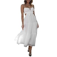 Women's Y2k Floral Mini Dress Bodycon Low Cut Short Dresses Sleeveless Spaghetti Strap Dress