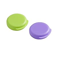EZY DOSE Daily Round, Portable On-The-Go Pocket Pharmacy, Pill Box, Organizer and Vitamin Containers, Snap Shut Lids, Perfect for Traveling, Blue and Purple, 2 Pack