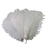 Zamihalaa - 10 Pcs/Lot Natural White Ostrich Feathers for Crafts 15-75CM Carnival Costumes Party Home Wedding Decorations Plumes