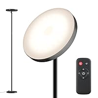 Super Bright LED Floor Lamp with Remote & Touch Control for Living Room/Bedroom/Office,Sky Standing Tall Lamp 30W/2800LM with Timer,Torchiere Lamp with Stepless Dimmer&4 Color Temperature