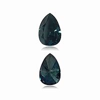 0.22 Cts of 3.3x4.8x2.1 mm SI1 Pear Cut Teal Blue Diamond (1 pc) Loose Color Diamond
